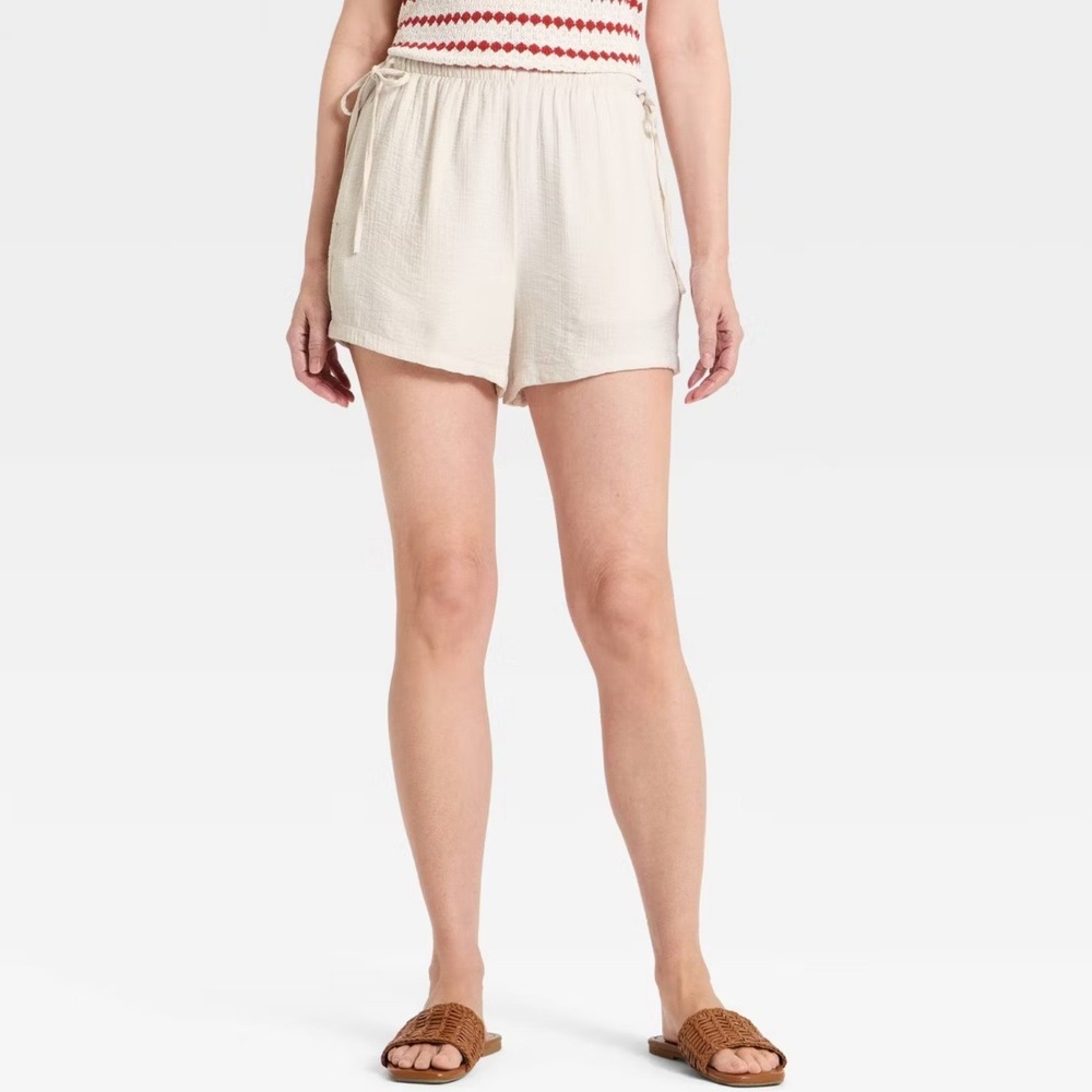 A New Day Textured Side Tie Pull-On Casual Shorts